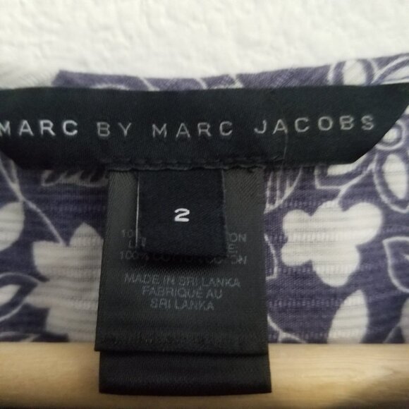 MARC BY MARC JACOBS Spring Summer Dress Floral Cap Sleeve Casual Blue White 2 - Picture 6 of 10